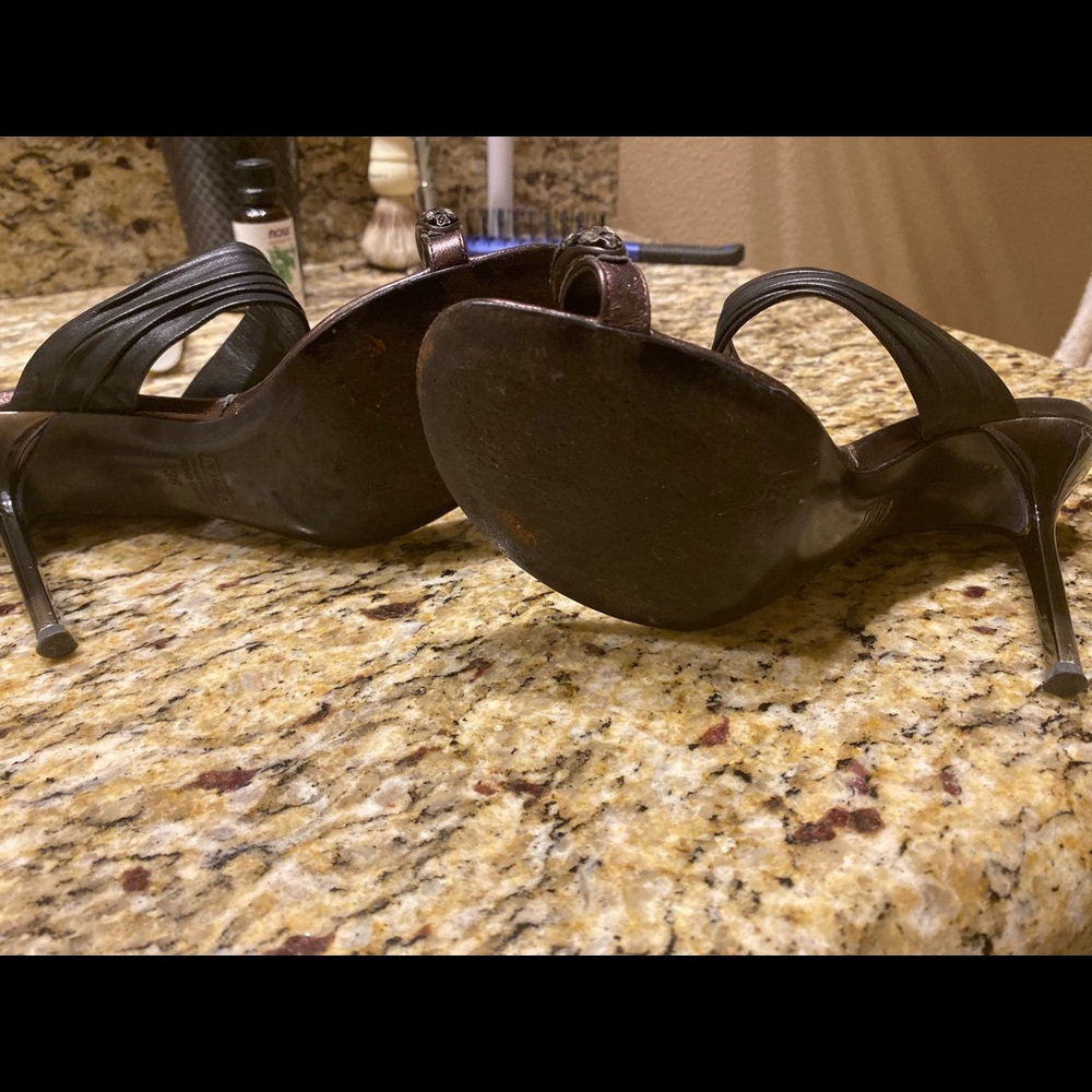 High heel sandals in leather